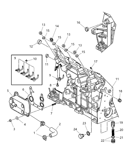 2005 Jeep Liberty Oil Passages And Oil Cooler Diagram