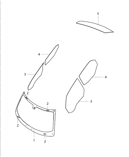 2014 Chrysler 300 Glass, Glass Hardware & Interior Mirror Diagram