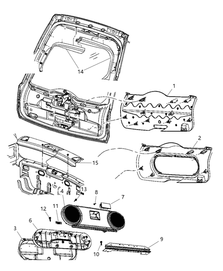 2010 Jeep Compass Panel-LIFTGATE Trim Diagram for YG70DK2AH