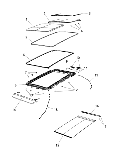 2020 Jeep Compass Sunroof & Related Parts Diagram