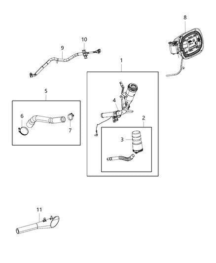 2019 Ram 1500 Housing-Fuel Filler Diagram for 52029861AA