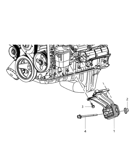 2008 Dodge Ram 1500 INSULATOR-Engine Mount Diagram for 55398569AB