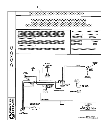 2000 Chrysler Town & Country Emission Labels Diagram