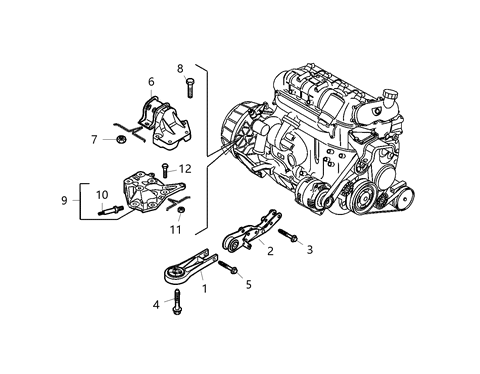 2021 Ram ProMaster 1500 Engine Mounting Left Side Diagram 1