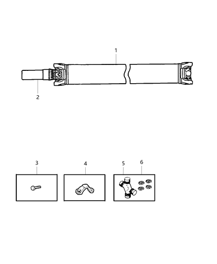 1998 Dodge Durango Propeller Shaft - Rear Diagram