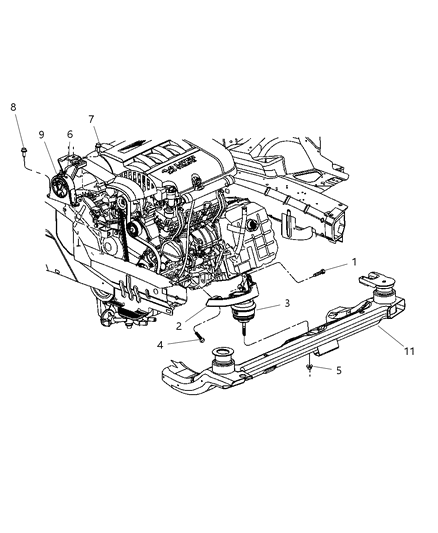2007 Chrysler Pacifica ISOLATOR-Engine Mount Diagram for 4809956AF