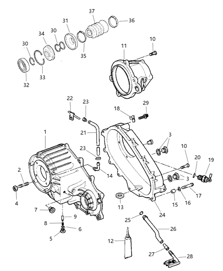 2001 Jeep Cherokee Case & Related Parts Diagram 2