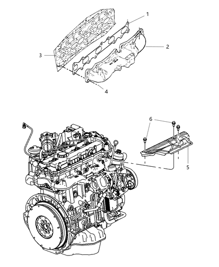 2008 Jeep Liberty Exhaust Manifold & Heat Shield Diagram 1