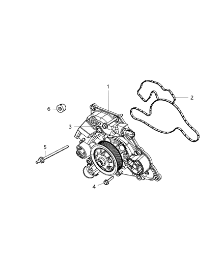 2009 Jeep Commander Water Pump & Related Parts Diagram 2