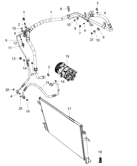 2020 Chrysler Pacifica A/C Plumbing Diagram 1