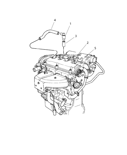 1998 Chrysler Sebring Coupe Crankcase Ventilation Diagram 1