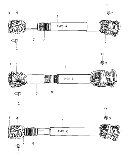 2008 Dodge Ram 2500 Shaft, Drive, Front Diagram