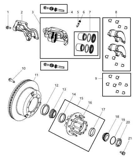 2011 Ram 5500 Brakes, Rear Disc Diagram