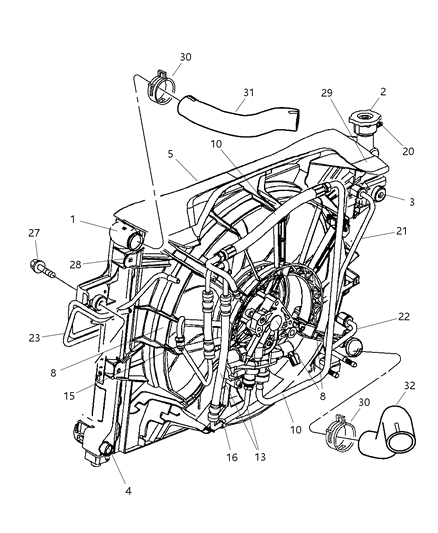 2004 Jeep Grand Cherokee CONDENSER-CONDENSER And Aux Toc Diagram for 55116931AA