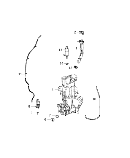 2019 Chrysler Pacifica Pump-Washer, HEADLAMP Diagram for 68261162AA