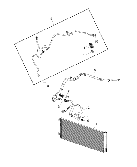 2019 Jeep Renegade A/C Liquid Diagram for 68463330AA