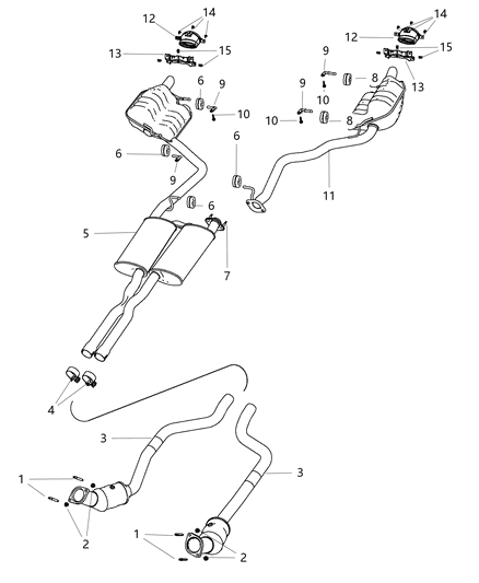 2014 Chrysler 300 Converter-Front Diagram for 68057164AF