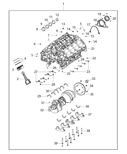 2013 Dodge Challenger Cylinder Block & Hardware Diagram 5