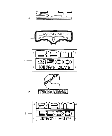 2009 Dodge Ram 4500 NAMEPLATE-Door Diagram for 55277315AB