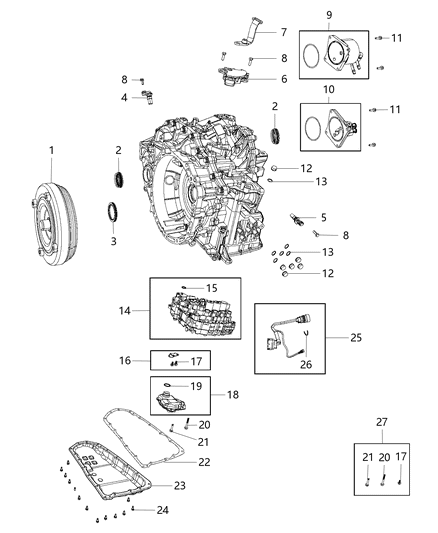 2010 Dodge Caliber Transmission Serviceable Parts Diagram