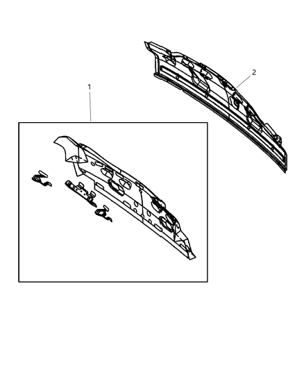 2008 Chrysler Crossfire Rear Shelf Panel Diagram