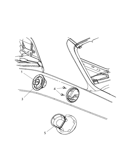 2010 Dodge Challenger Fuel Filler Housing & Door Diagram