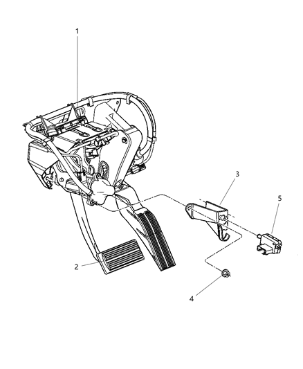 2004 Chrysler Town & Country Brake Pedals Diagram 1