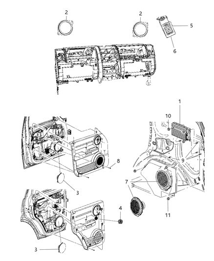 2008 Jeep Liberty Housing-Speaker Diagram for 5091021AF