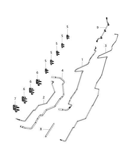 2020 Ram 3500 Cab Chassis Fuel Lines/Tubes, Rear Diagram 6