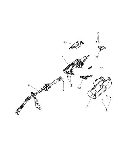 2010 Jeep Grand Cherokee SHROUD-Steering Column Diagram for 1JE44XDVAA