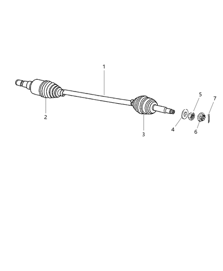 2005 Chrysler Pacifica Shaft - Rear Axle Diagram