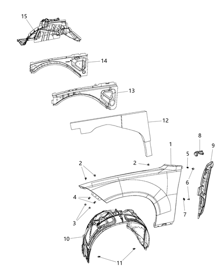 2017 Dodge Charger Shield-Splash Diagram for 68223872AE