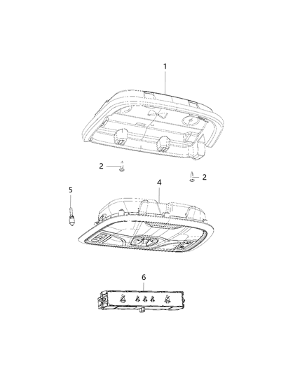 2018 Jeep Cherokee Console-Overhead Diagram for 5MK051DAAH