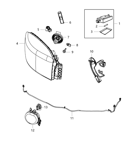 2014 Ram 1500 Park And Turn Headlamp Diagram for 68096438AC