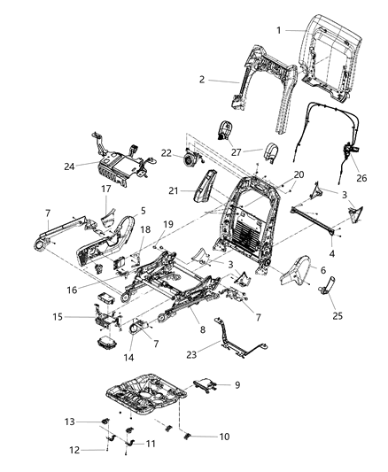 2011 Jeep Grand Cherokee Bracket-Seat Diagram for 68086317AA