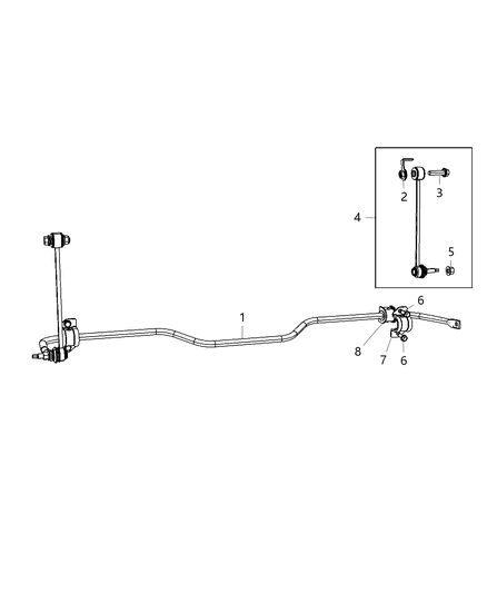 2016 Ram 2500 Stabilizer Bar - Rear Diagram