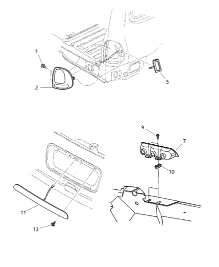 1997 Dodge Grand Caravan Lamp-License Plate Diagram for 4676492