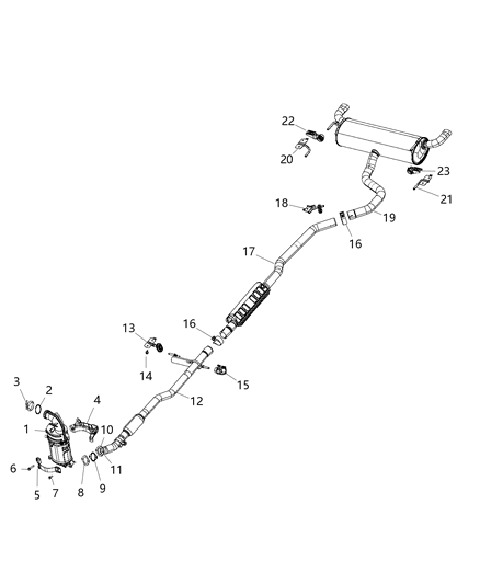 2017 Jeep Cherokee Front Exhaust Pipe Diagram for 68186152AE