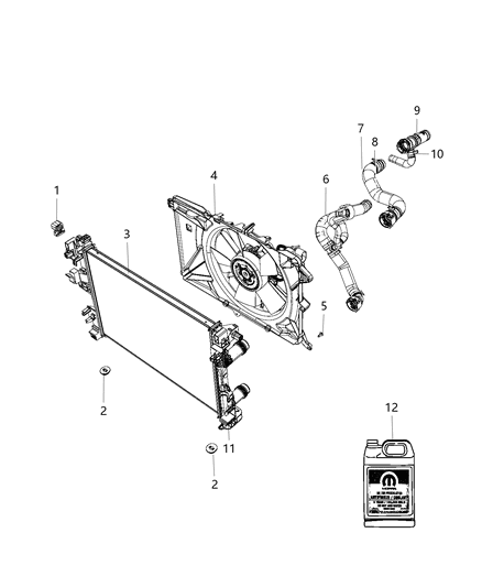 2019 Jeep Compass FANMODULE-Radiator Cooling Diagram for 68249185AC