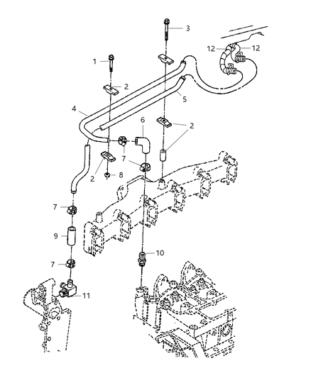 1998 Dodge Ram 2500 Quad & Club Cab Plumbing - Heater Diagram 3