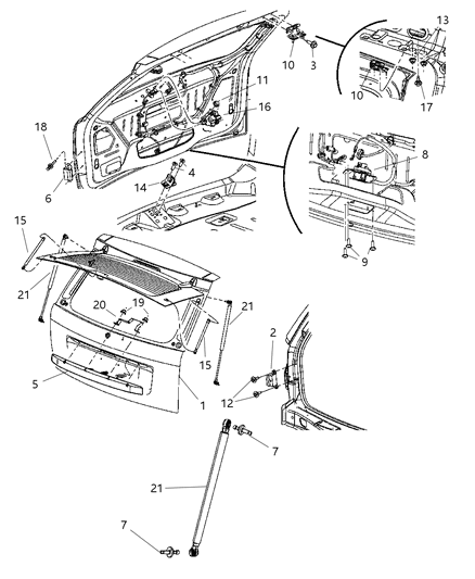 2010 Jeep Grand Cherokee Handle-LIFTGATE Diagram for 1FV92EBLAA