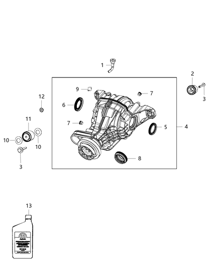 2020 Dodge Durango Differential Assembly, Rear Diagram 2