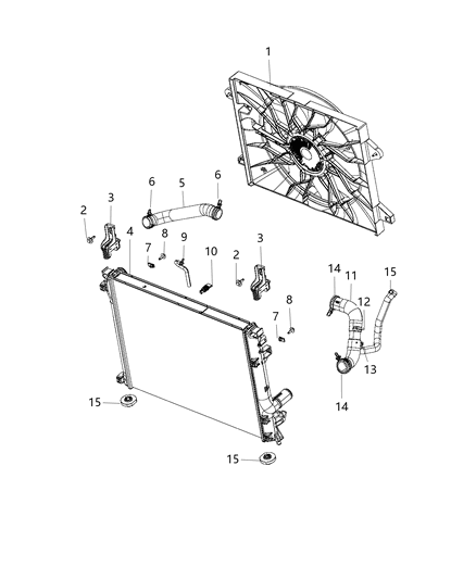 2020 Dodge Challenger Radiator & Related Parts Diagram 1