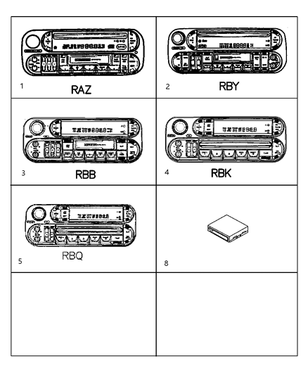 2003 Dodge Dakota Radio-AM/FM/CASSETTE With Cd Cont Diagram for 5064335AC