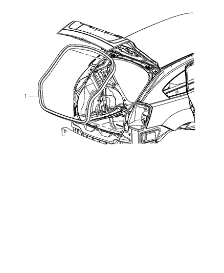 2012 Dodge Caliber WEATHERSTRIP-LIFTGATE Opening Diagram for 68070487AB