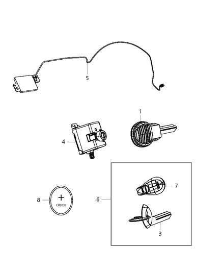 2011 Ram 2500 Receiver Modules, Keys & Key Fob Diagram