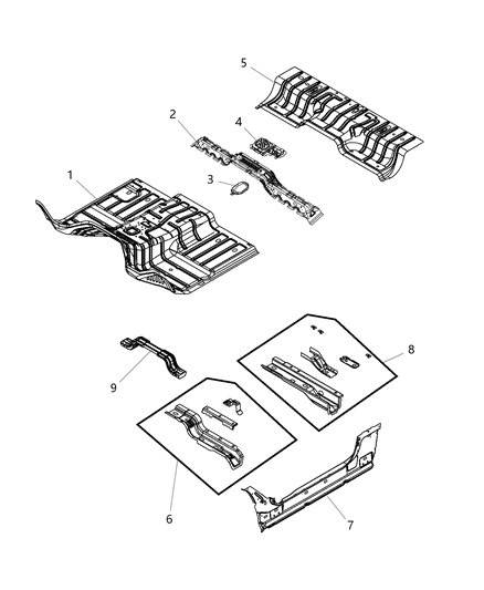2018 Ram 3500 Pickup Floor Pan Diagram 2
