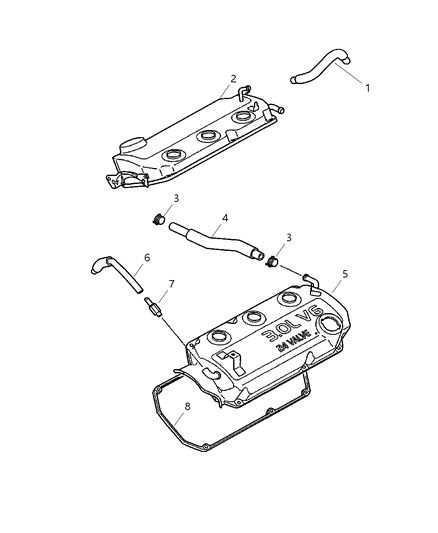 2005 Dodge Stratus Hose Diagram for MN158963