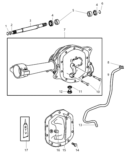 2007 Jeep Liberty Housing - Axle, Front Diagram