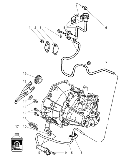 2009 Chrysler PT Cruiser Controls, Hydraulic Clutch Diagram 1